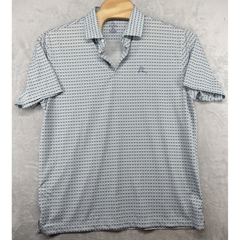 Rhoback Performance Polo Shirt The Queen City Charlotte Mini Crowns Men's XL